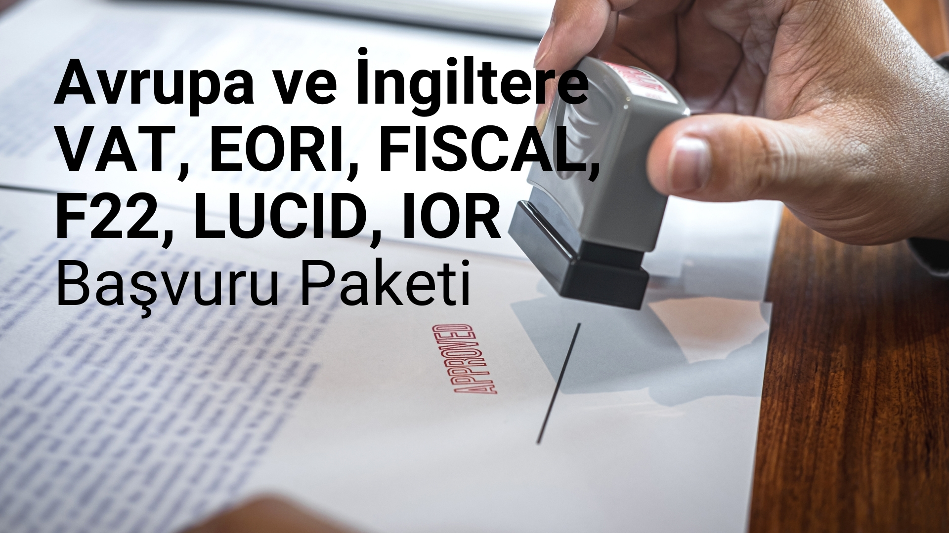Avrupa ve İngiltere VAT, EORI, FISCAL, F22, LUCID, IOR Başvuru Paketİ